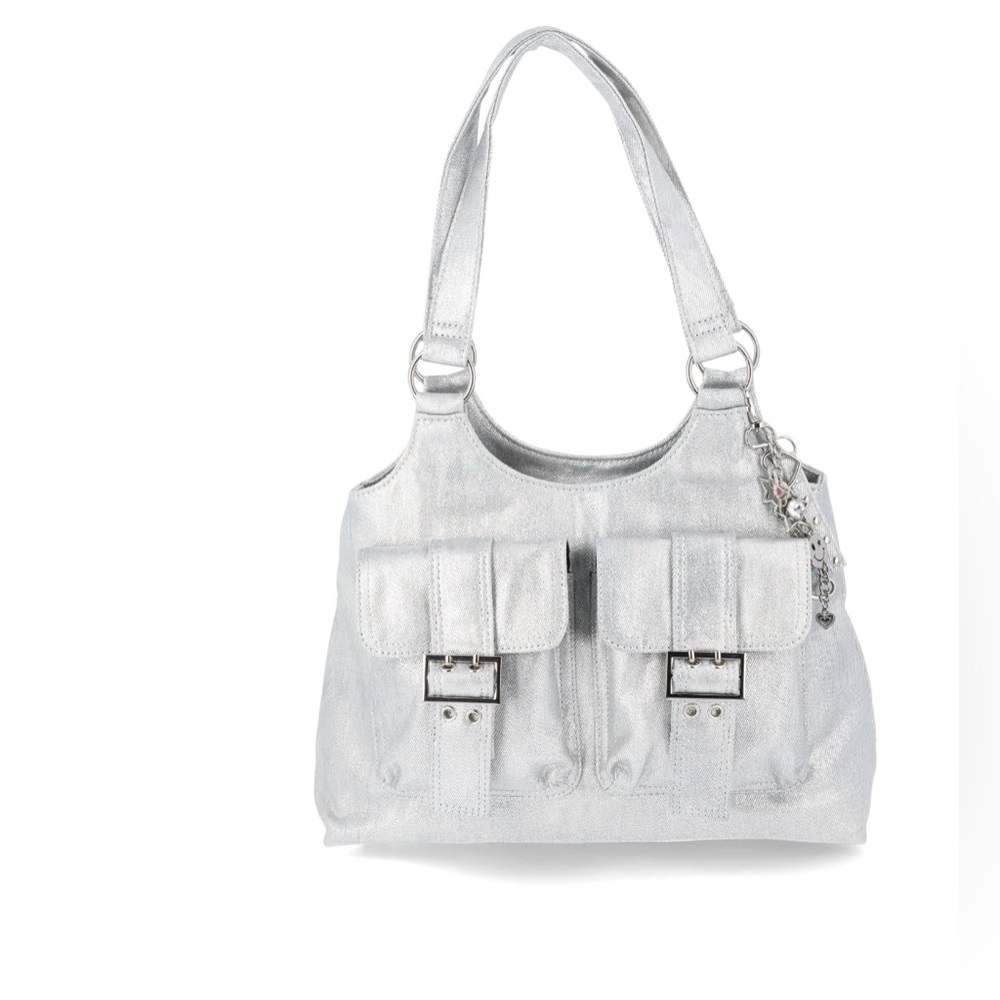No Boundaries Fashion 4-Poster Bag, Metallic Denim